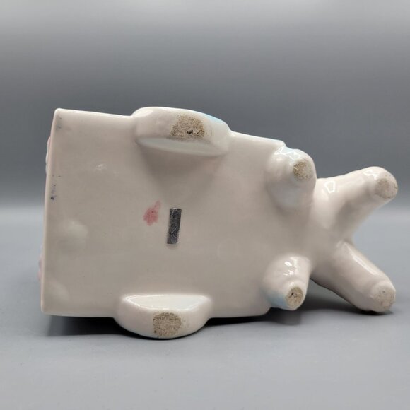 Vintage Ceramic Lamb Nursery Planter Figurine Anthropomorphic Pastel Colors - Picture 8 of 12